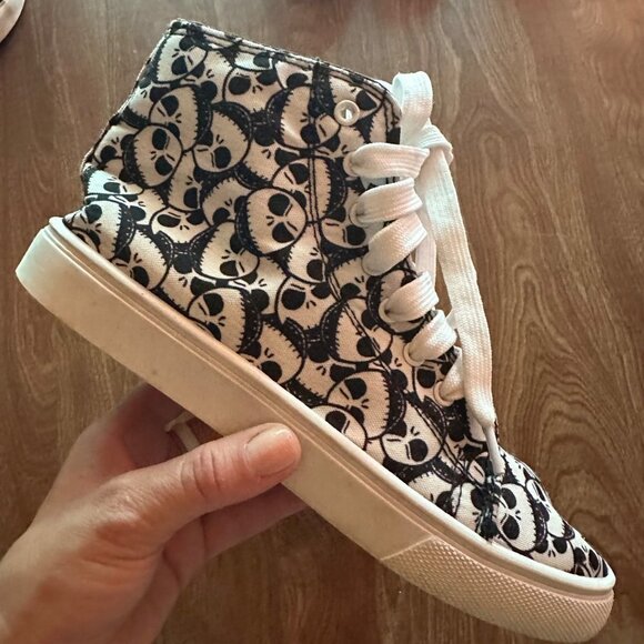 Disney Nightmare Before Christmas Jack Skeleton High Top Sneakers Size 8 - Picture 5 of 12